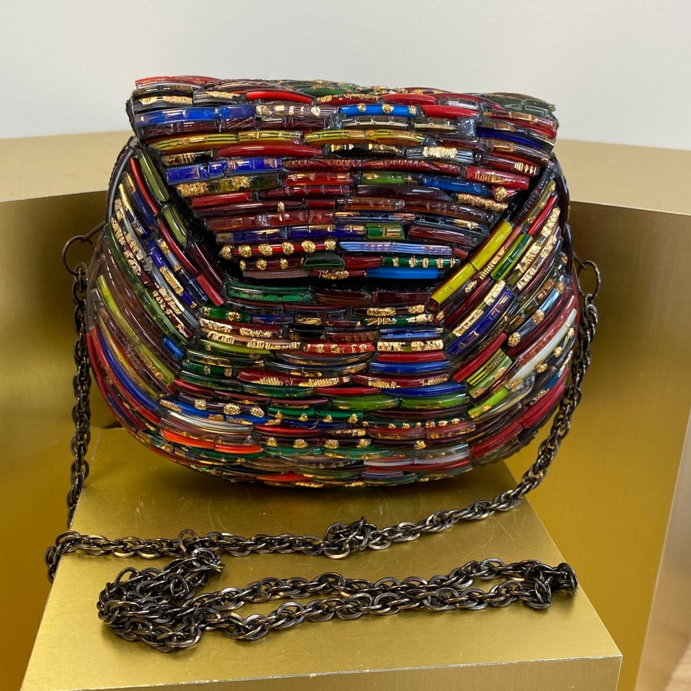 COPY - Cute Beaded Metal Purse with chain strap